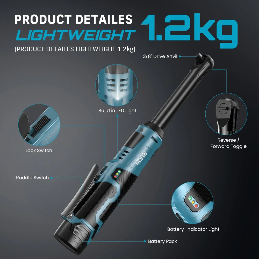 SEESII 3/8" Cordless Electric Ratchet Wrench