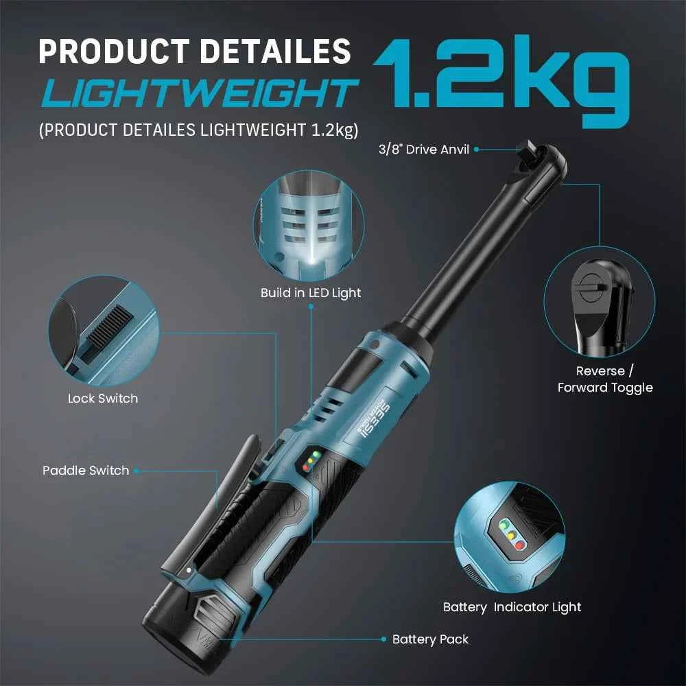 SEESII 3/8" Cordless Electric Ratchet Wrench