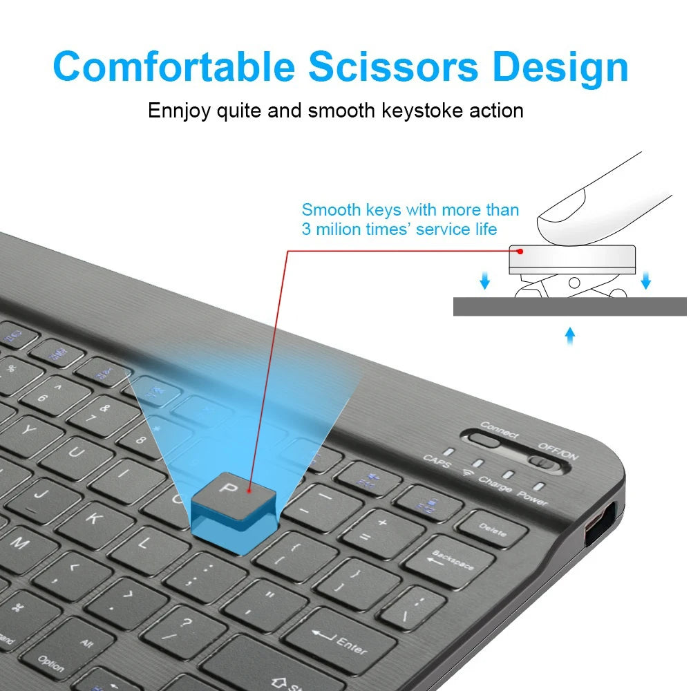 Wireless Bluetooth Keyboard for Android & iOS Tablets