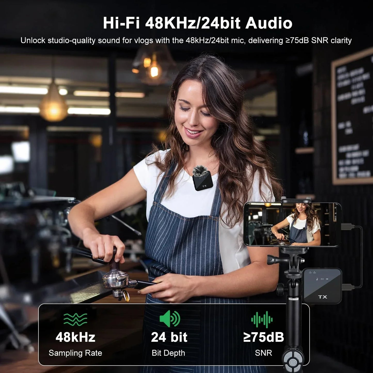 Wireless Lavalier Microphone (3-in-1)