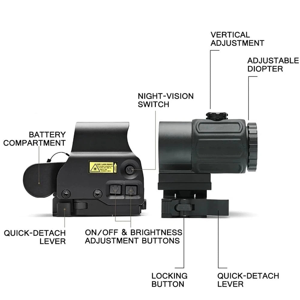 558 Holographic-Style Optical Sight with Magnifier