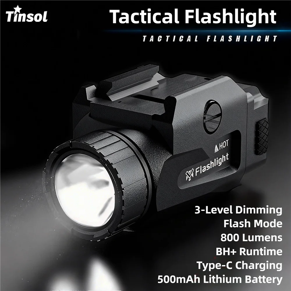 TINSOL 800-Lumen Tactical Flashlight