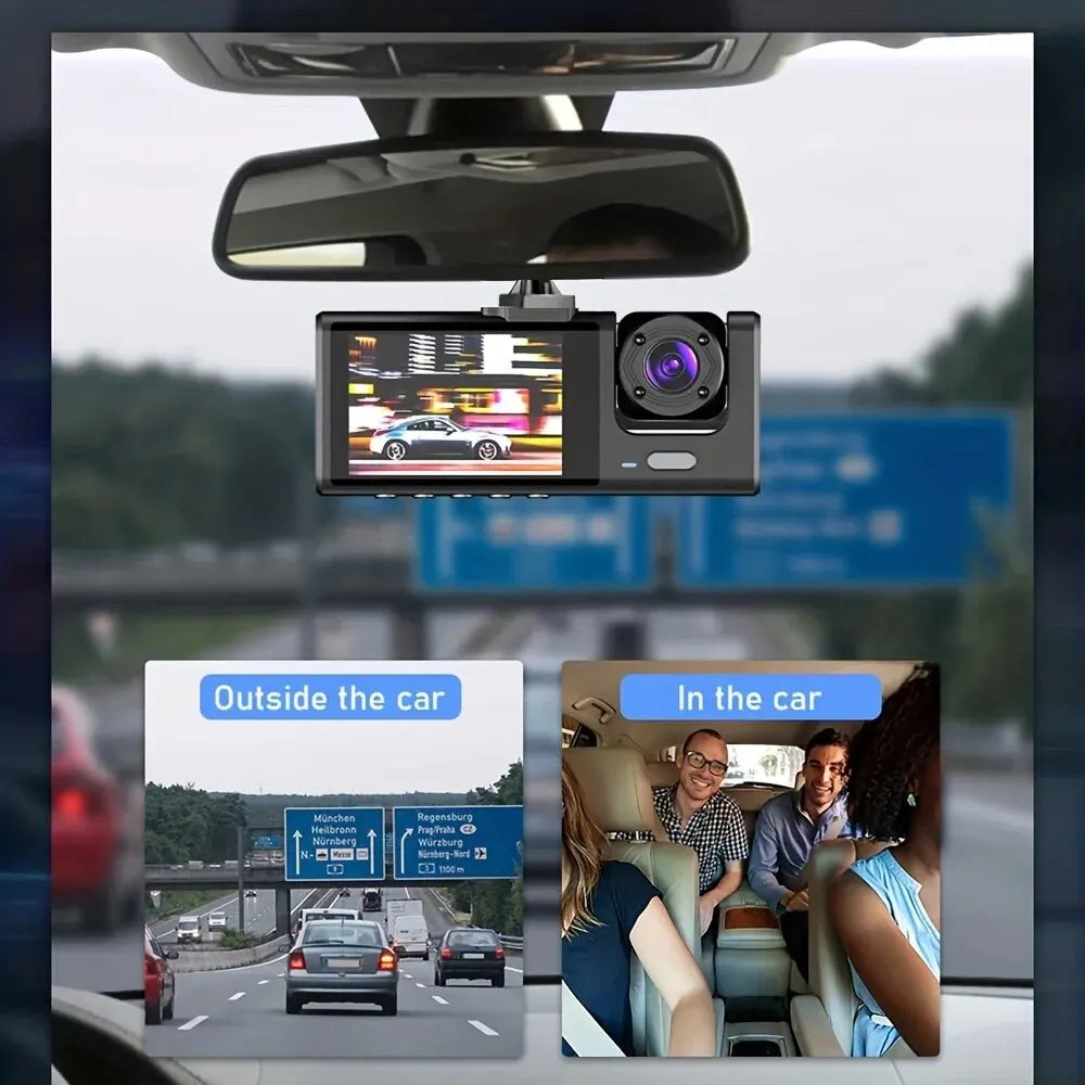 1080P Dual Dash Cam for Cars – Front & Interior Camera with Night Vision