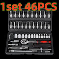 46-Piece Car Repair Tool Kit with Ratchet Wrench & Socket Set