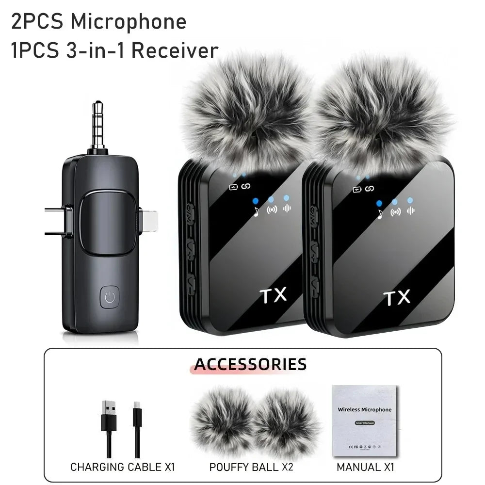 Wireless Lavalier Microphone (3-in-1)