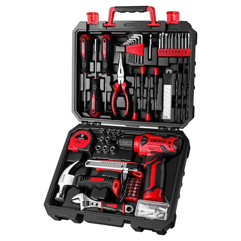 DEKO Small Repair Tool Kit with Electric Drill & Screwdriver