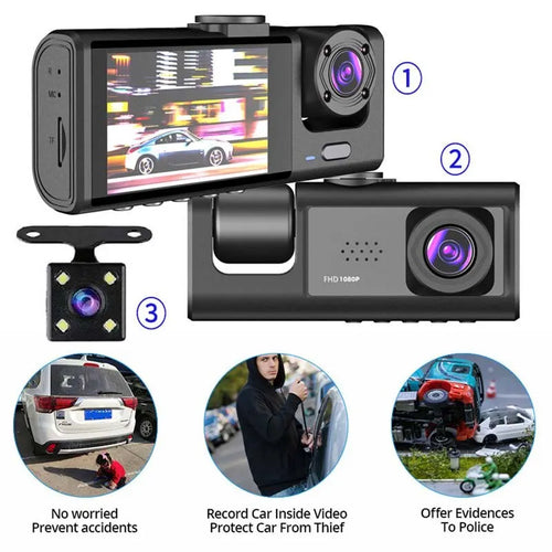 1080P Dual Dash Cam for Cars – Front & Interior Camera with Night Vision