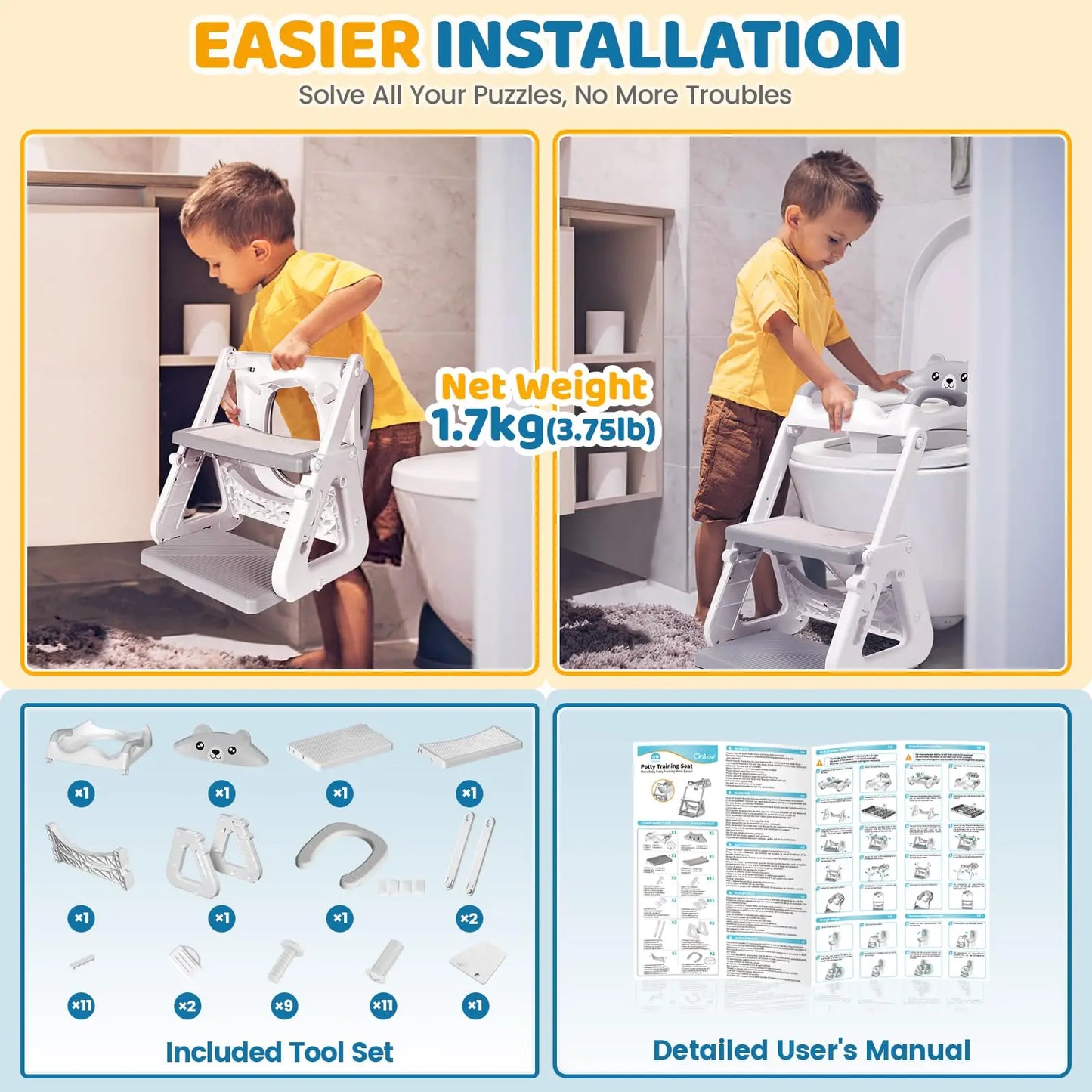 2-in-1 Potty Training Seat with Step Stool