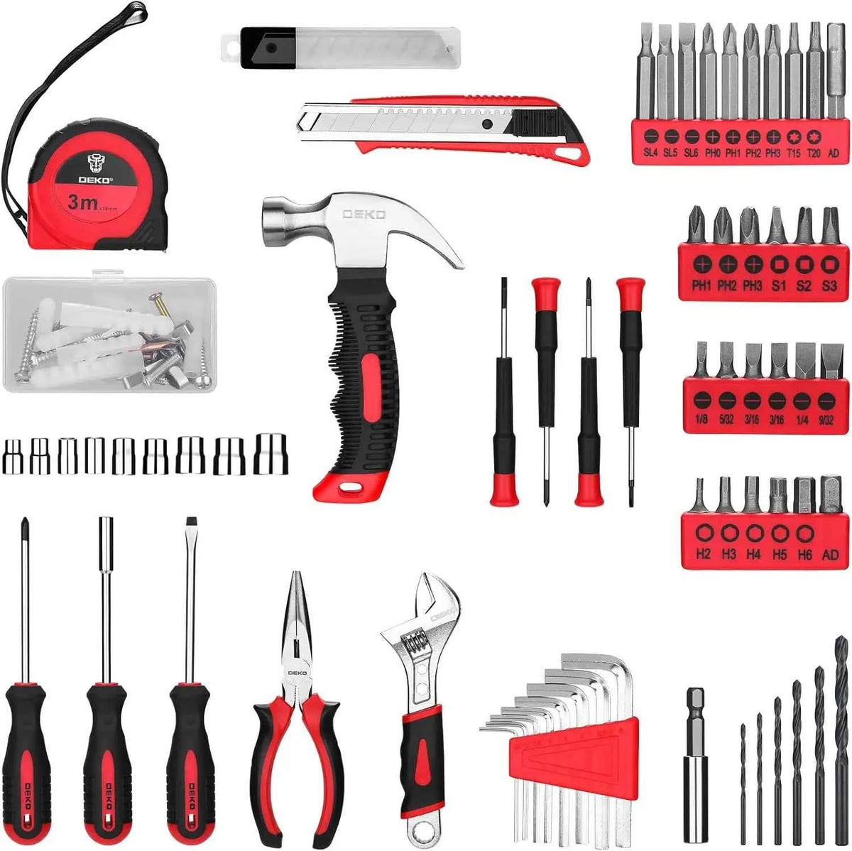 DEKO Small Repair Tool Kit with Electric Drill & Screwdriver
