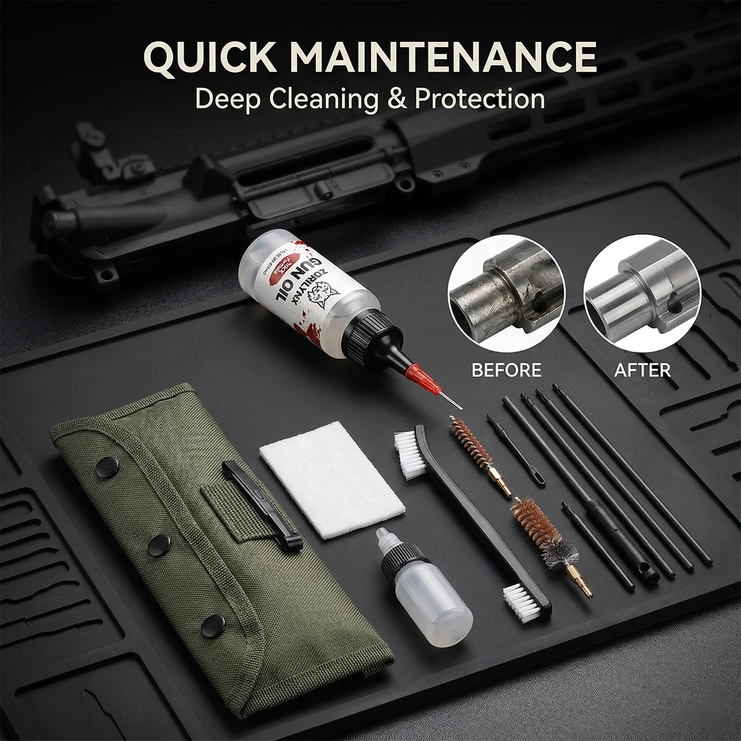 1oz Firearm Maintenance Kit – 13-Piece Cleaning & Lubrication Set