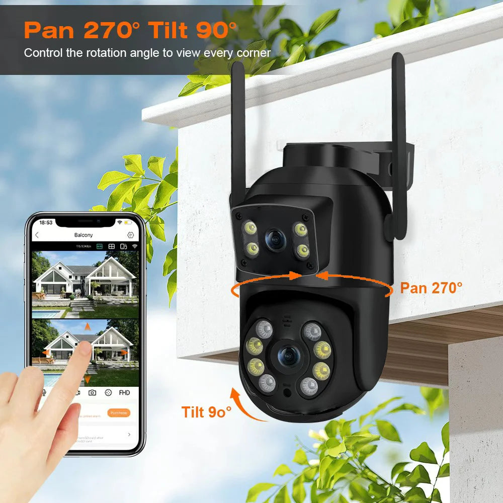 8MP Dual Lens WiFi Security Camera