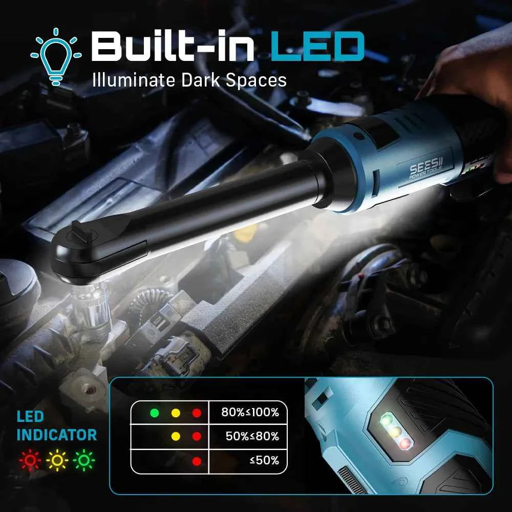 SEESII 3/8" Cordless Electric Ratchet Wrench