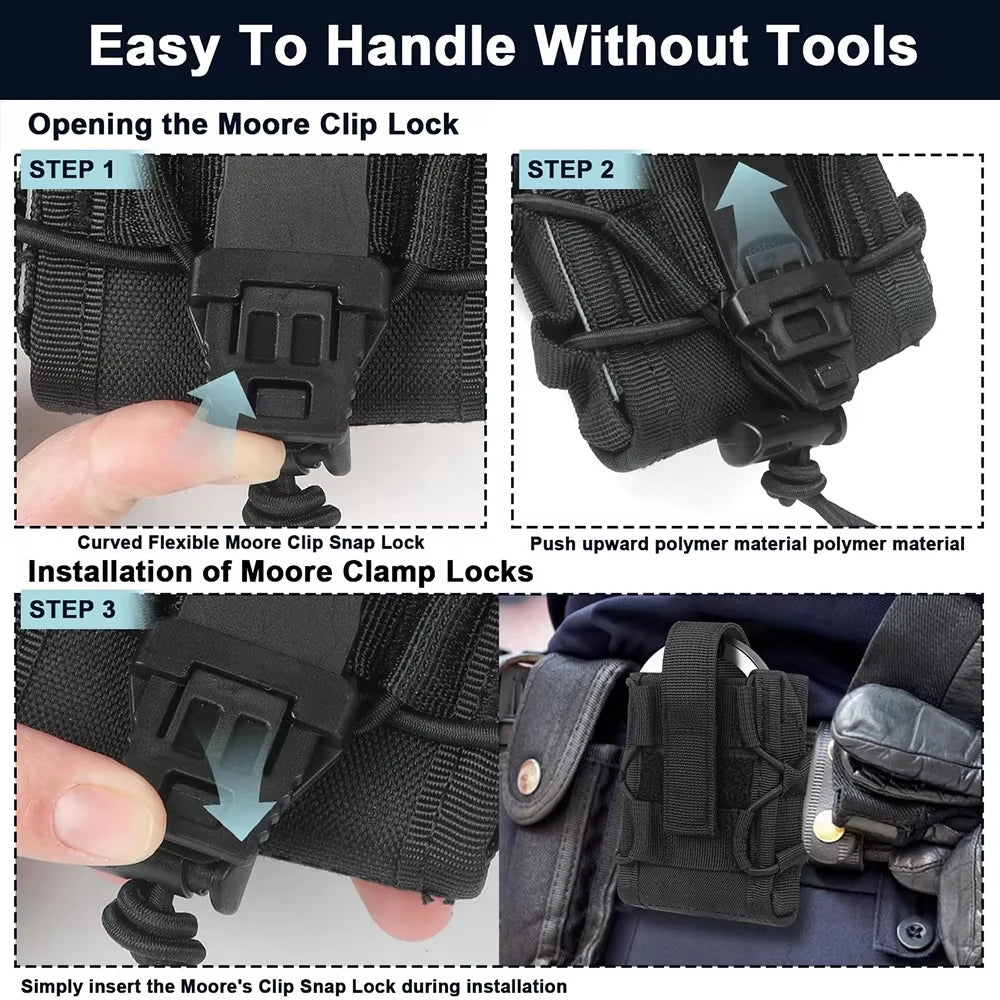 Universal Tactical MOLLE Handcuff Case – Quick Release Belt Pouch for Chain & Hinged Handcuffs