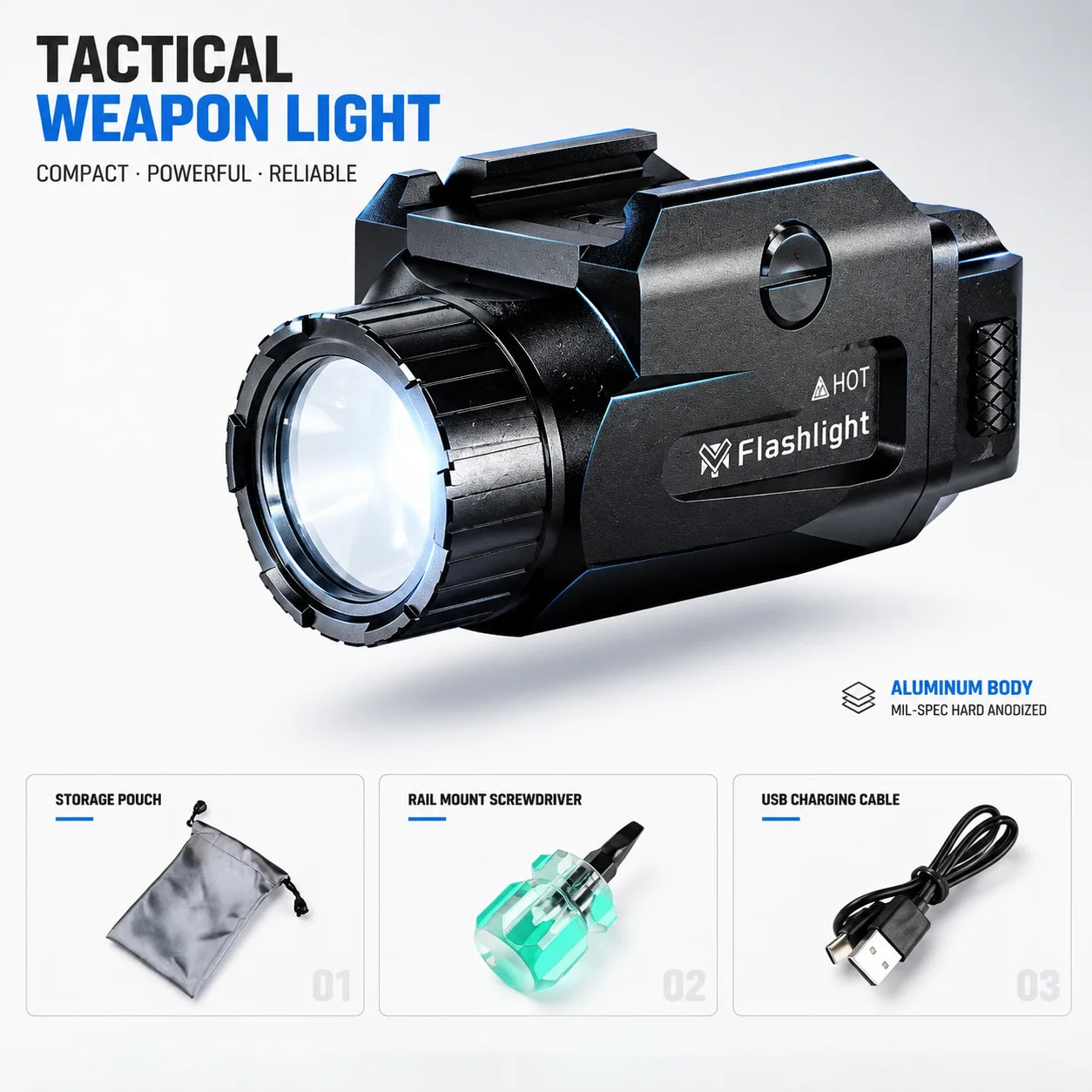 TINSOL 800-Lumen Tactical Flashlight