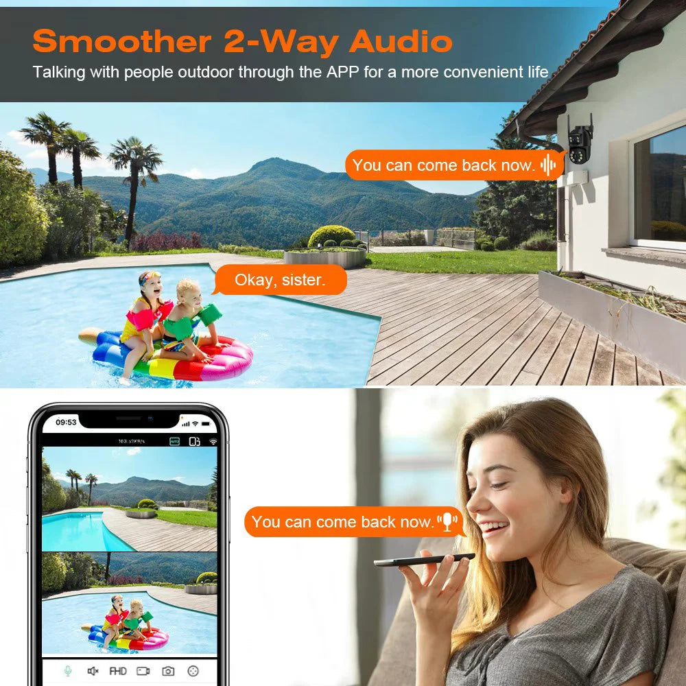 8MP Dual Lens WiFi Security Camera