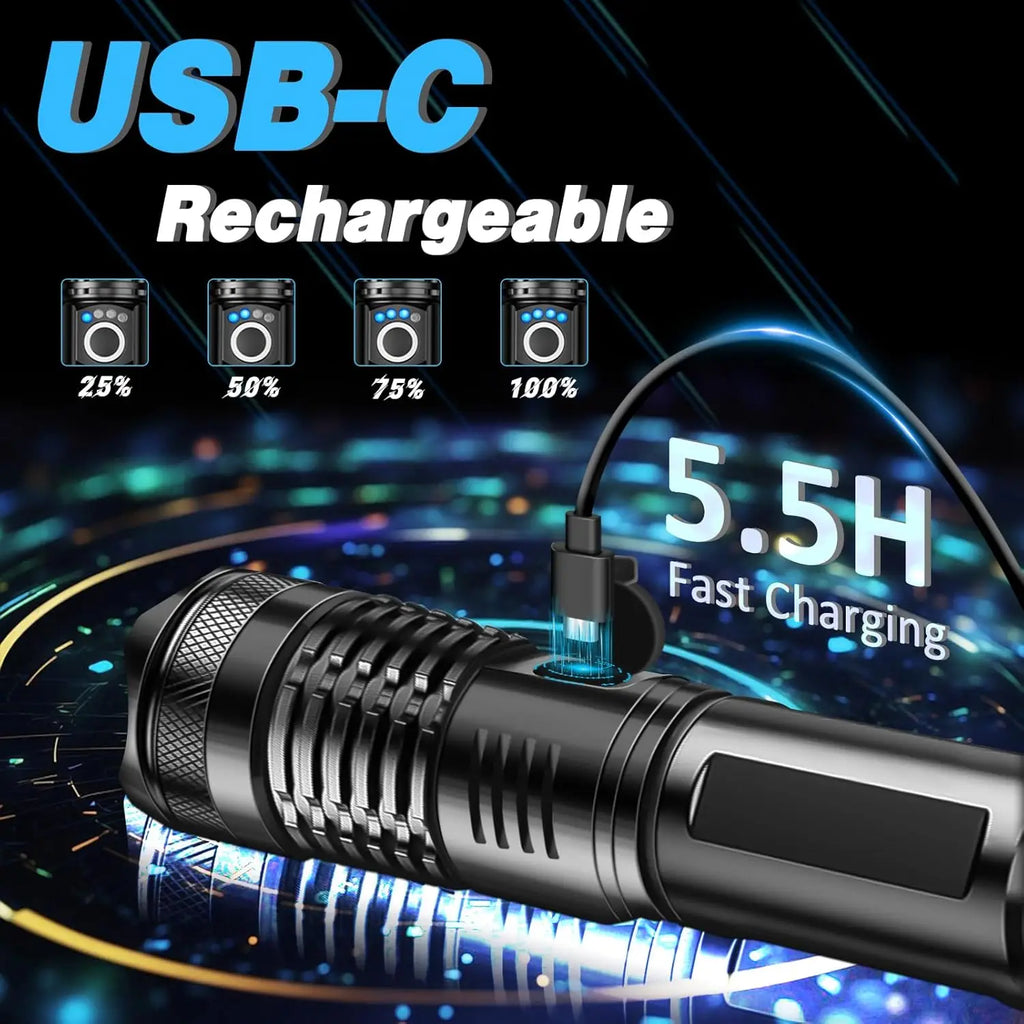 Mikenoon High-Power Rechargeable LED Tactical Flashlight