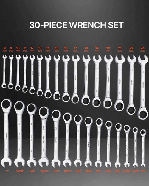 30-Piece Ratcheting Wrench Set