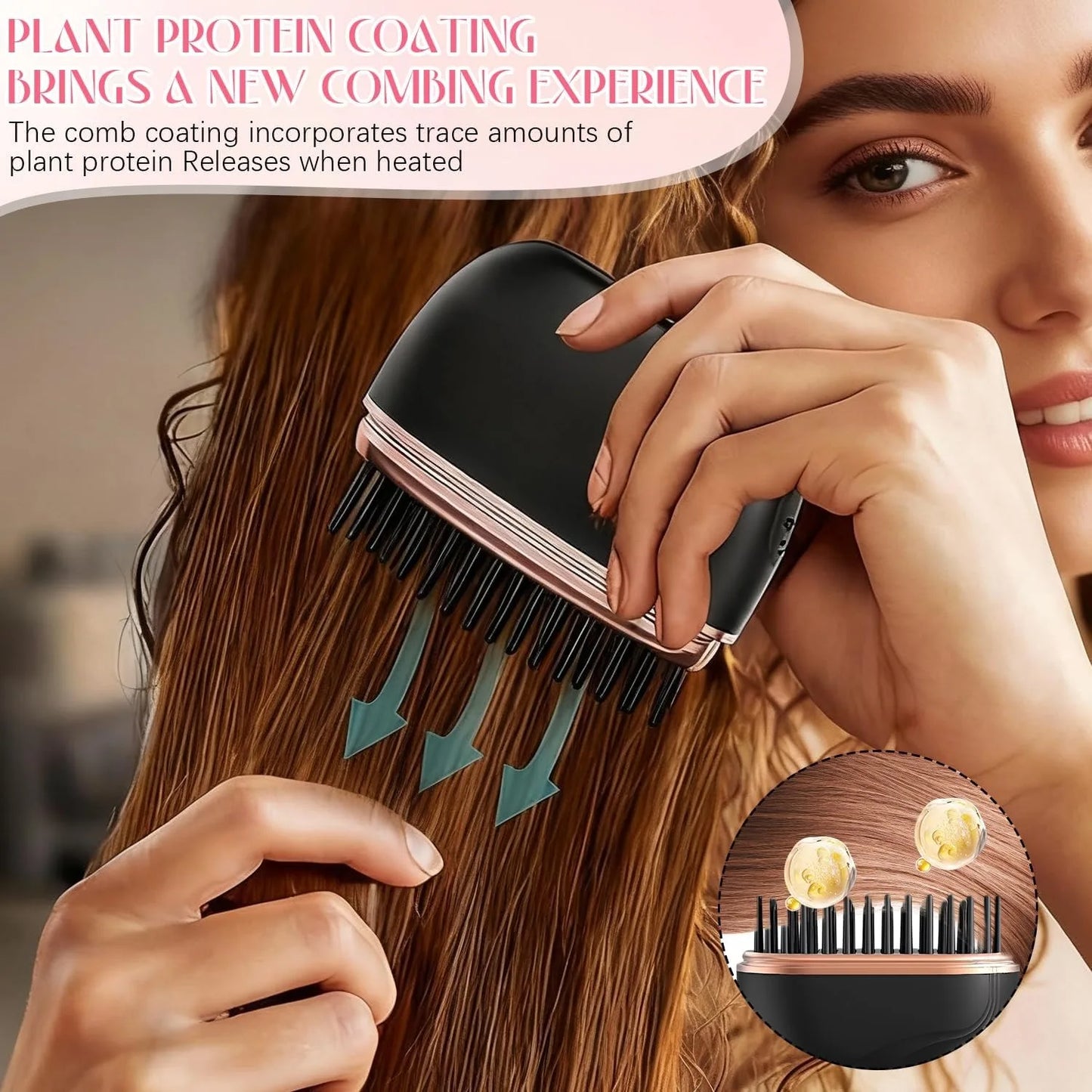 Mini Rechargeable Hair Straightening Brush