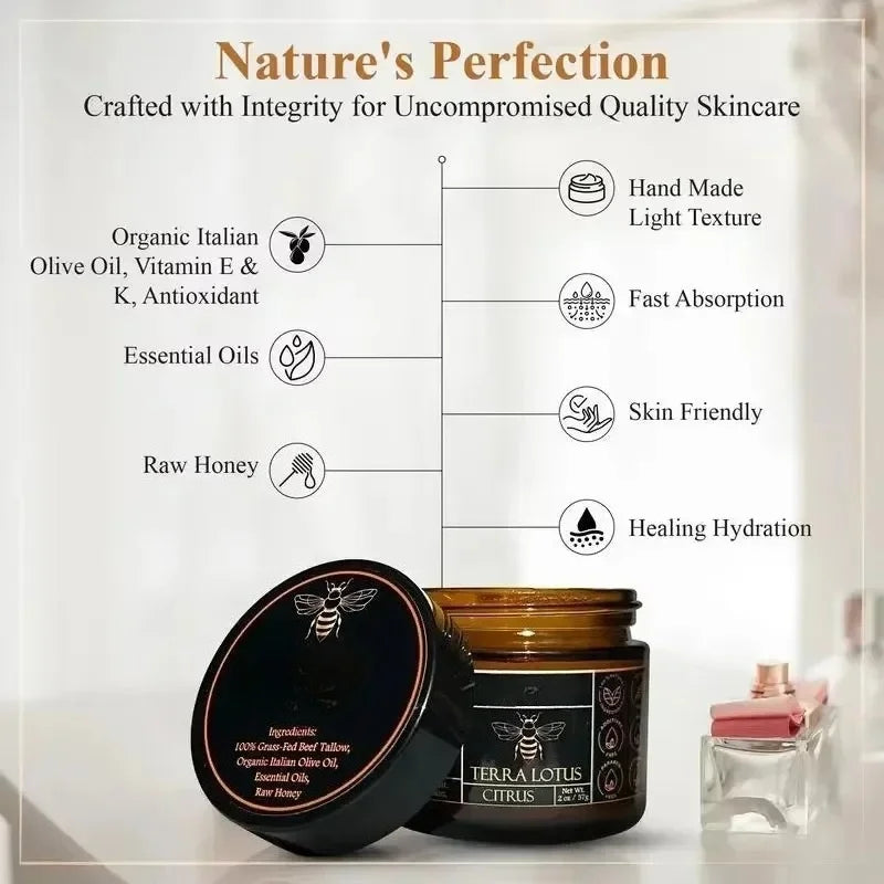 Beef Tallow & Raw Honey Moisturizing Balm