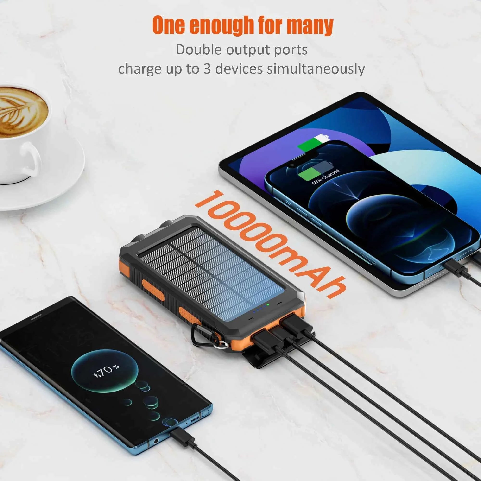 10000mAh Solar Charging Power Bank