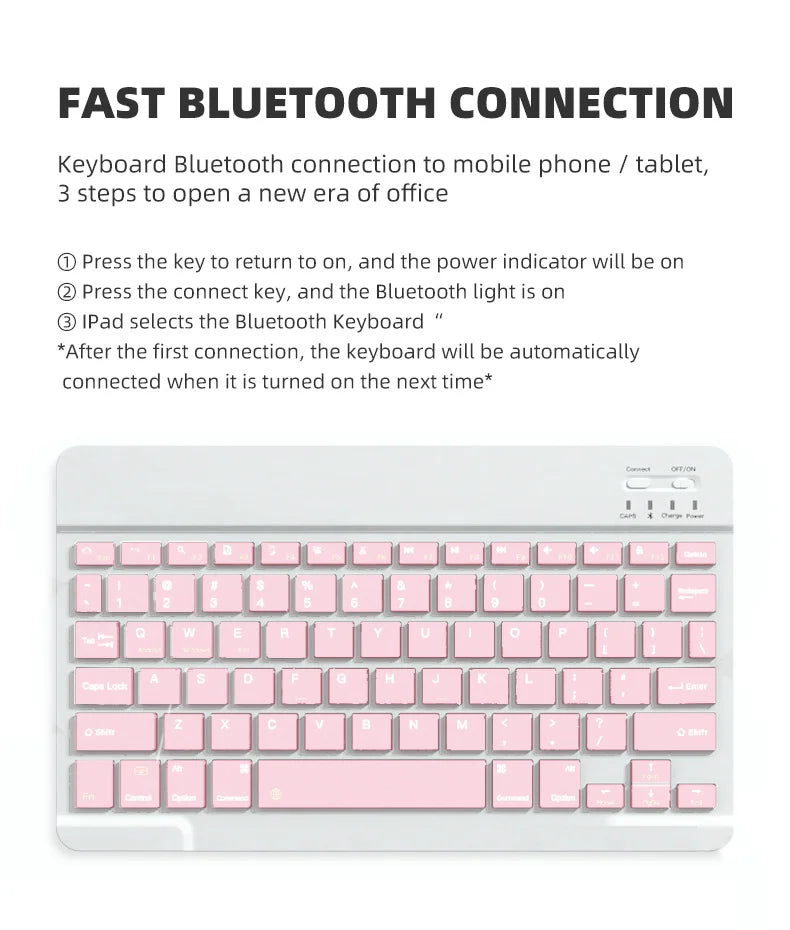 Wireless Bluetooth Keyboard for Android & iOS Tablets